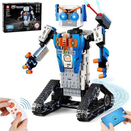 Kit de Construcción de Robot STEM, Aplicación y Control Remoto, 447 Piezas de Bloques Educativos de Ingeniería